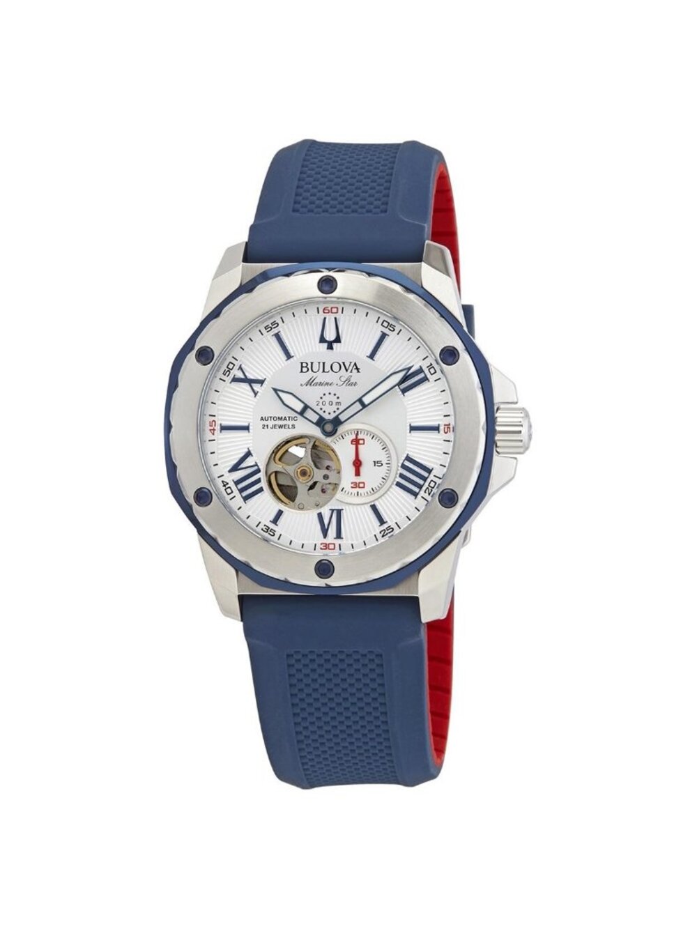 NWT Bulova Marine Star Automatic Silver White Dial Men's Watch